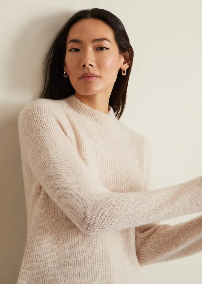 Connie Mohair Blend Jumper Stone Women Phase Eight Knitwear