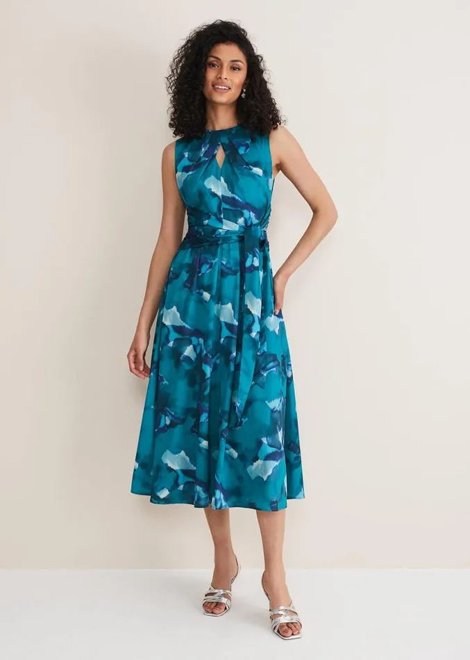 Corrin Butterfly Print Midi Dress Malachitemulti Women Phase Eight Dresses