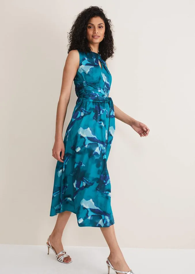 Corrin Butterfly Print Midi Dress Malachitemulti Women Phase Eight Dresses