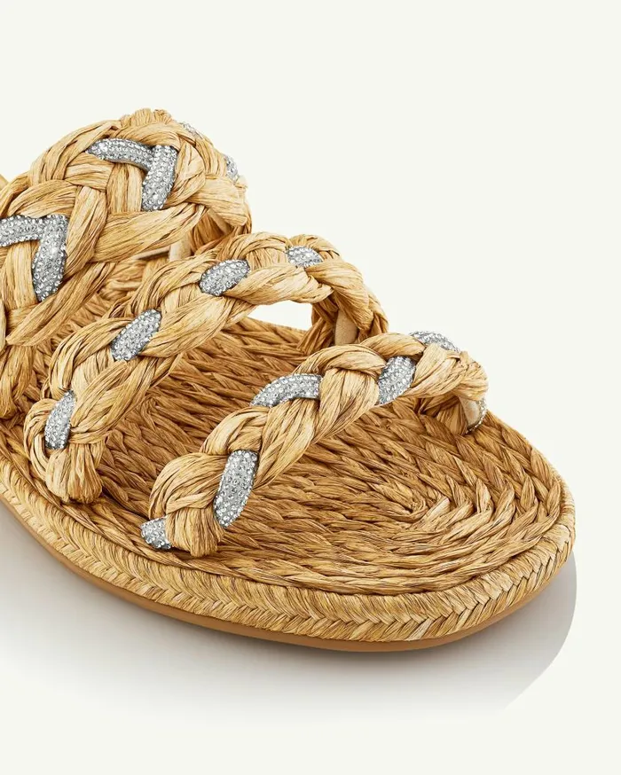Costiera Espadrille Flat Beige Women Aquazzura Slides and Mules Costiera Espadrille Flat Beige Women Aquazzura Slides and Mules