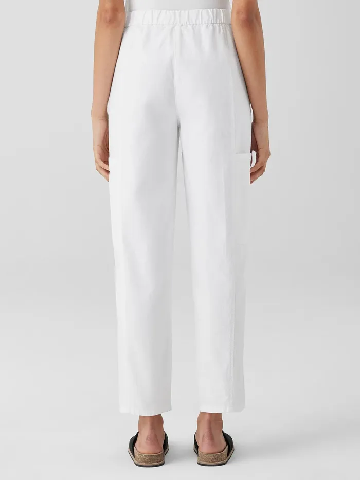 Cotton Hemp Stretch Lantern Pant White Women Eileen Fisher Pants Shorts and Jumpsuits