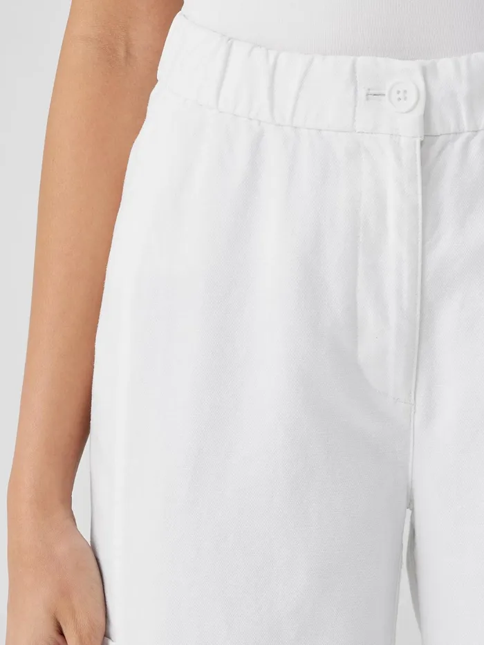 Cotton Hemp Stretch Lantern Pant White Women Eileen Fisher Pants Shorts and Jumpsuits
