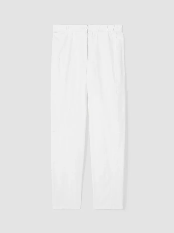 Cotton Hemp Stretch Lantern Pant White Women Eileen Fisher Pants Shorts and Jumpsuits