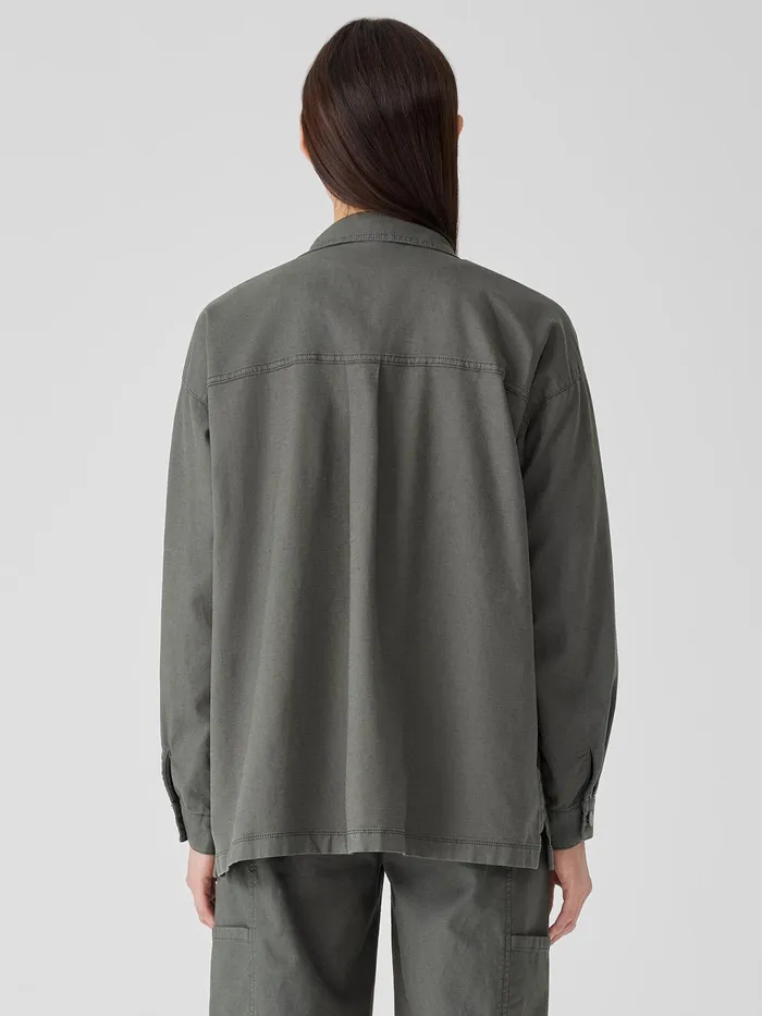 Cotton Hemp Stretch Shirt Jacket Briar Women Eileen Fisher Petite