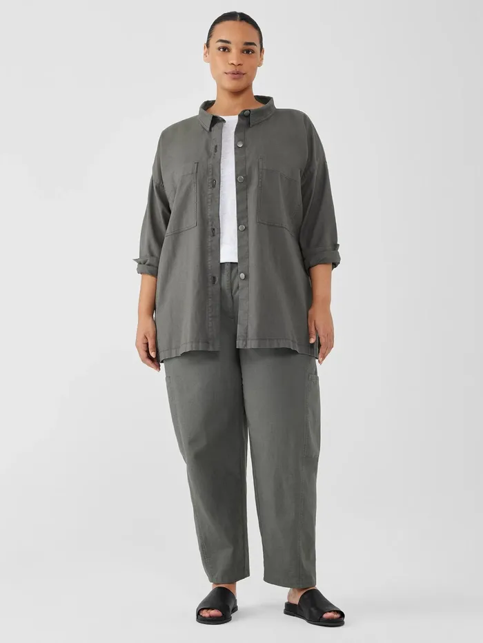 Cotton Hemp Stretch Shirt Jacket Briar Women Eileen Fisher Petite