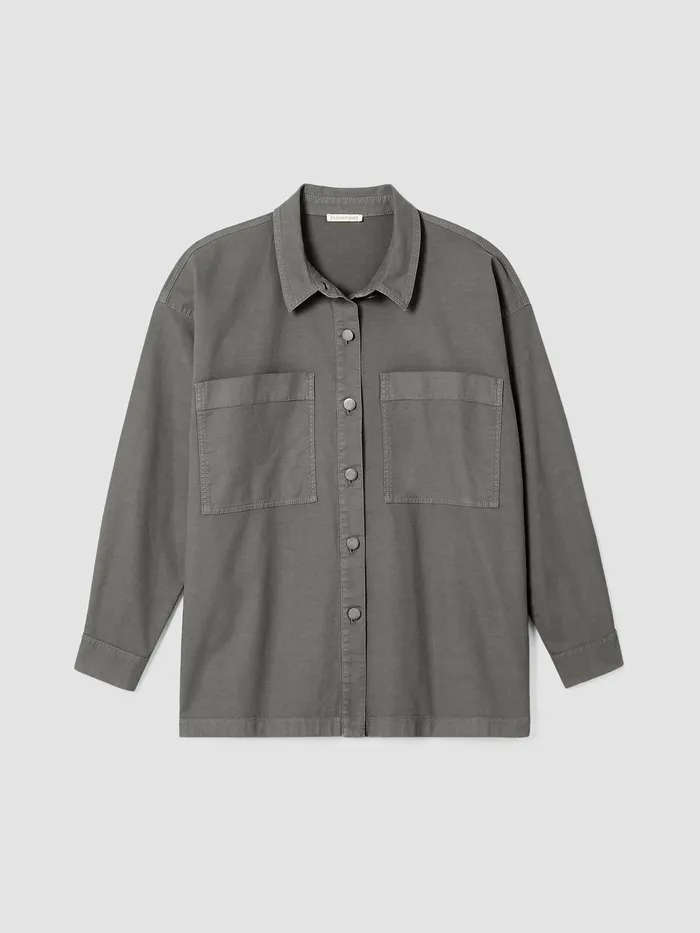 Cotton Hemp Stretch Shirt Jacket Briar Women Eileen Fisher Petite
