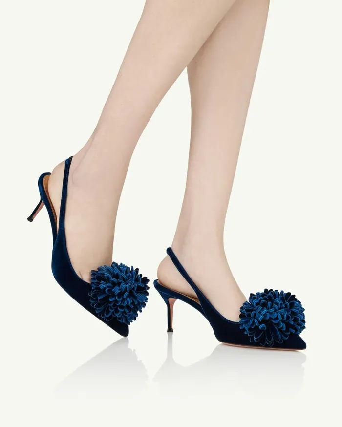 Couturier Sling 65 Blue Women Aquazzura Pumps Couturier Sling 65 Blue Women Aquazzura Pumps