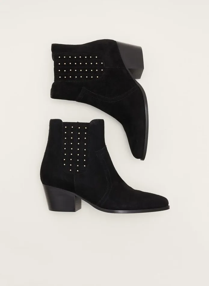 Cowboy Ankle Boot Black Women Phase Eight Heels