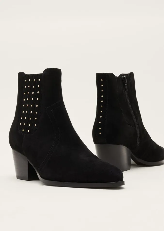 Cowboy Ankle Boot Black Women Phase Eight Heels