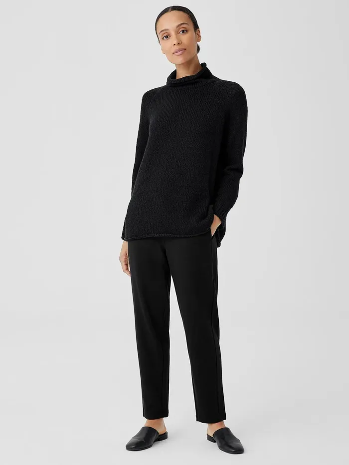Cozy Brushed Terry Hug Slouchy Pant Black Women Eileen Fisher Pants Shorts and Jumpsuits