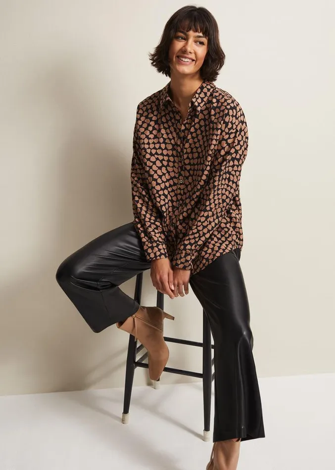 Darcie Heart Shirt Blackcamel Women Phase Eight Shirts and Blouses