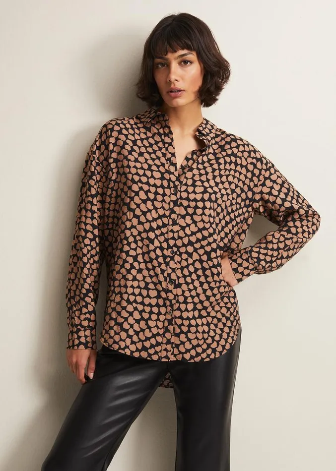 Darcie Heart Shirt Blackcamel Women Phase Eight Shirts and Blouses