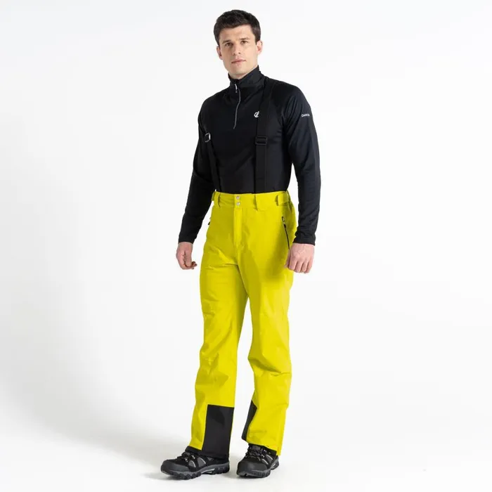 Dare 2b Achieve II Recycled Ski Pants Neon Spring Yellow Men Ski Trousers and Salopettes
