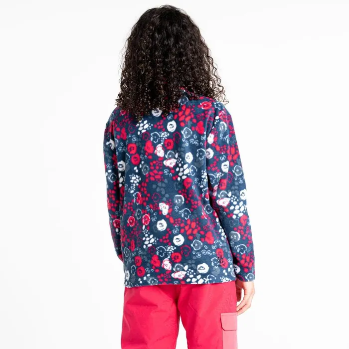 Dare 2b Cushy Half Zip Fleece Pink Floral Print Kids Fleece