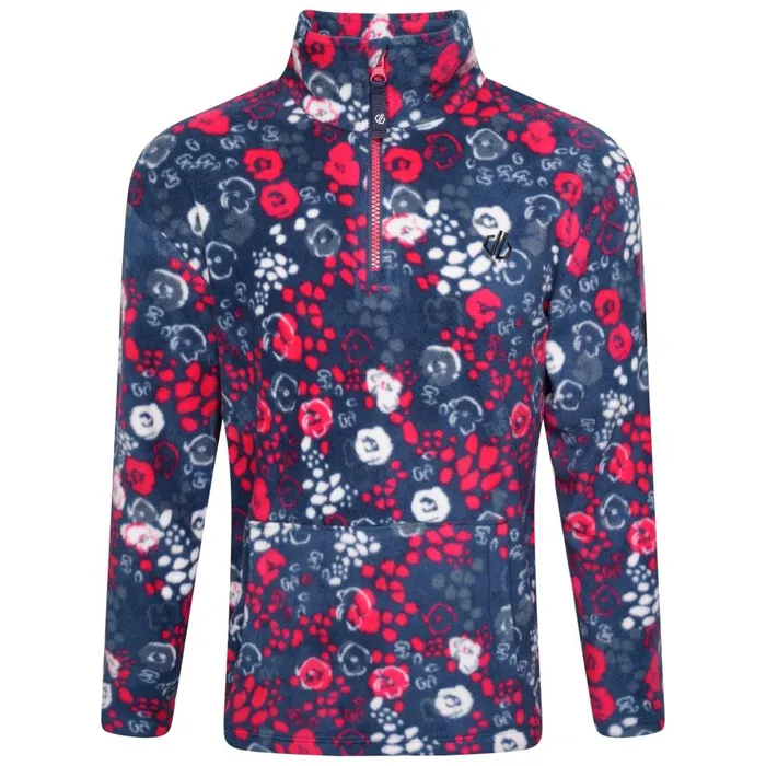 Dare 2b Cushy Half Zip Fleece Pink Floral Print Kids Fleece