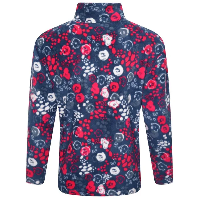 Dare 2b Cushy Half Zip Fleece Pink Floral Print Kids Fleece