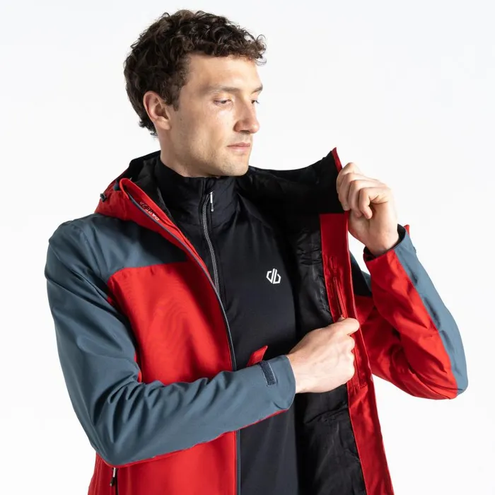 Dare 2b Diluent Era Waterproof Jacket Danger Red Orion Grey Men Waterproof Jackets
