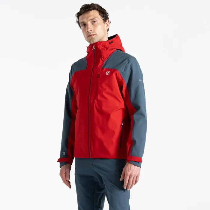 Dare 2b Diluent Era Waterproof Jacket Danger Red Orion Grey Men Waterproof Jackets