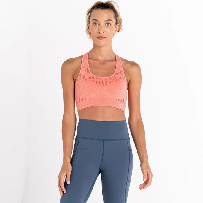 Dare 2b Don039t Sweat It II Sports Bra Apricot Blush Marl Women Gym Tops