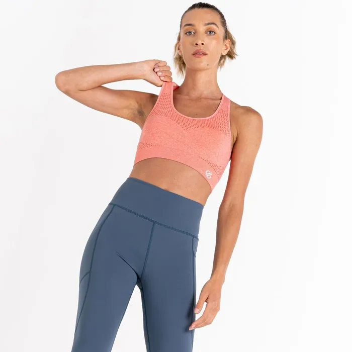 Dare 2b Don039t Sweat It II Sports Bra Apricot Blush Marl Women Gym Tops