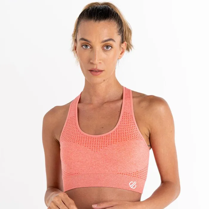 Dare 2b Don039t Sweat It II Sports Bra Apricot Blush Marl Women Gym Tops