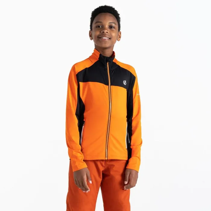 Dare 2b Emergent Core Stretch Midlayer Orange Black Kids Fleece