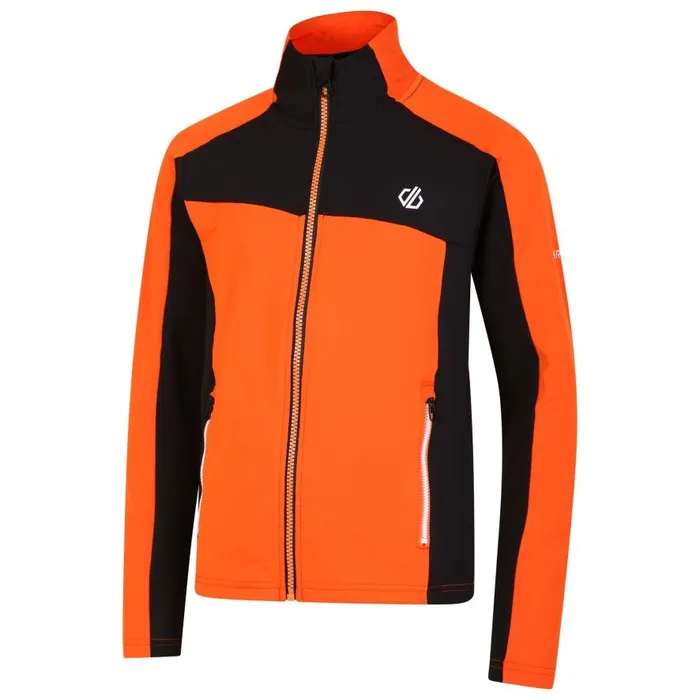 Dare 2b Emergent Core Stretch Midlayer Orange Black Kids Fleece
