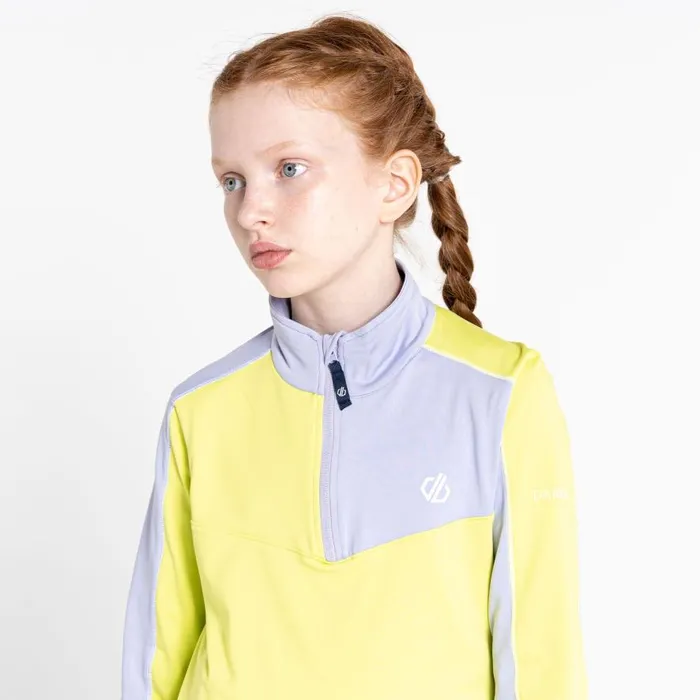 Dare 2b Formate II Core Stretch Midlayer Cosmic Lilac Wild Lime Kids Fleece