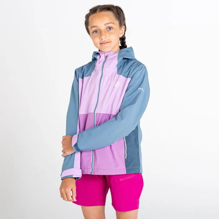 Dare 2b In The Lead III Recycled Waterproof Jacket Lupine Lavender Bluestone Kids Waterproof Jackets