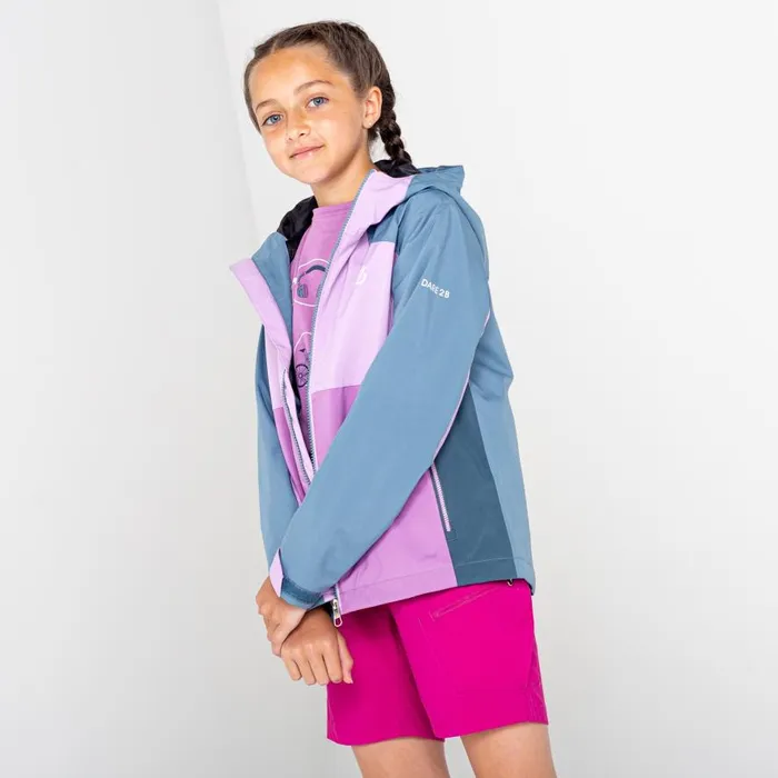 Dare 2b In The Lead III Recycled Waterproof Jacket Lupine Lavender Bluestone Kids Waterproof Jackets