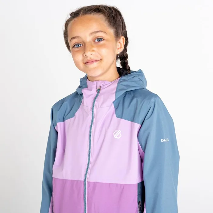 Dare 2b In The Lead III Recycled Waterproof Jacket Lupine Lavender Bluestone Kids Waterproof Jackets