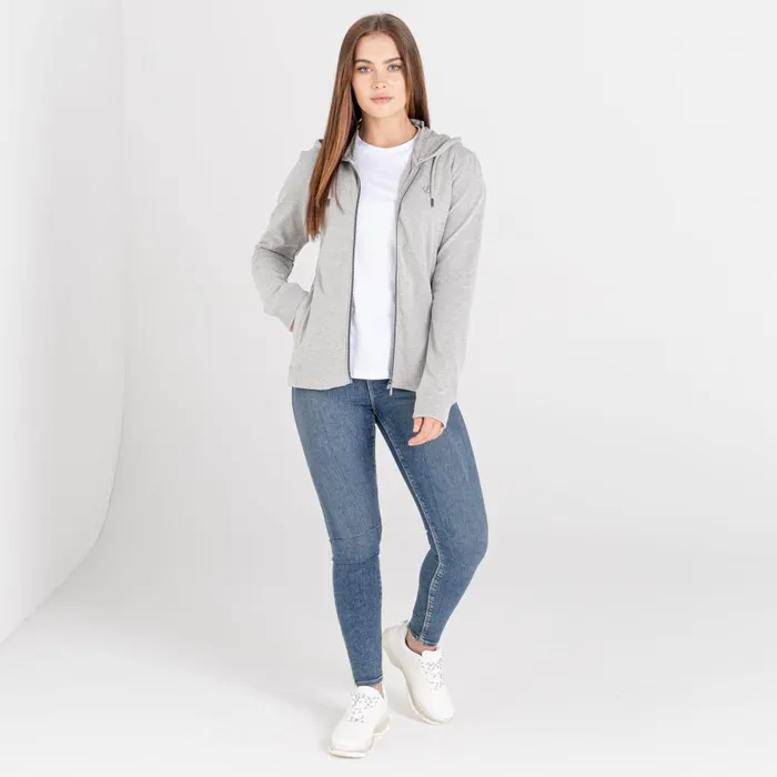 Dare 2b Influence Zip Through Hoodie Ash Grey Marl Women Hoodies and Sweatshirts