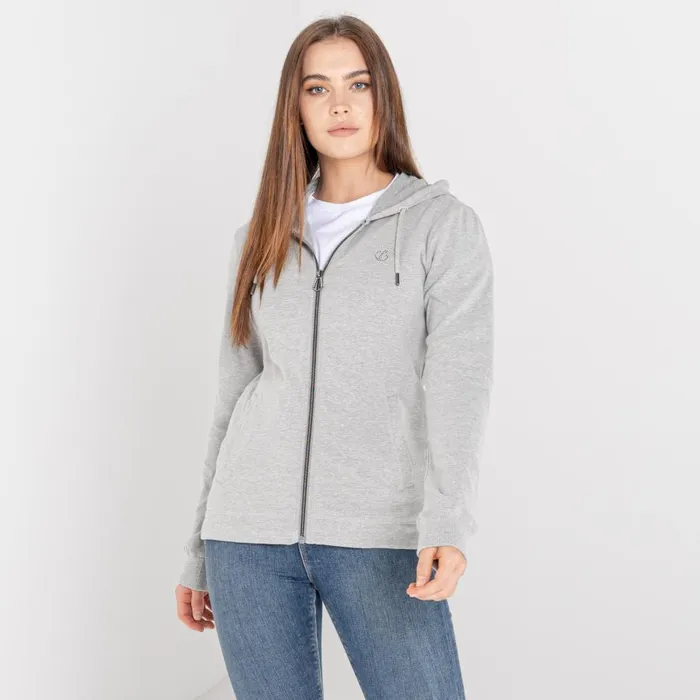 Dare 2b Influence Zip Through Hoodie Ash Grey Marl Women Hoodies and Sweatshirts