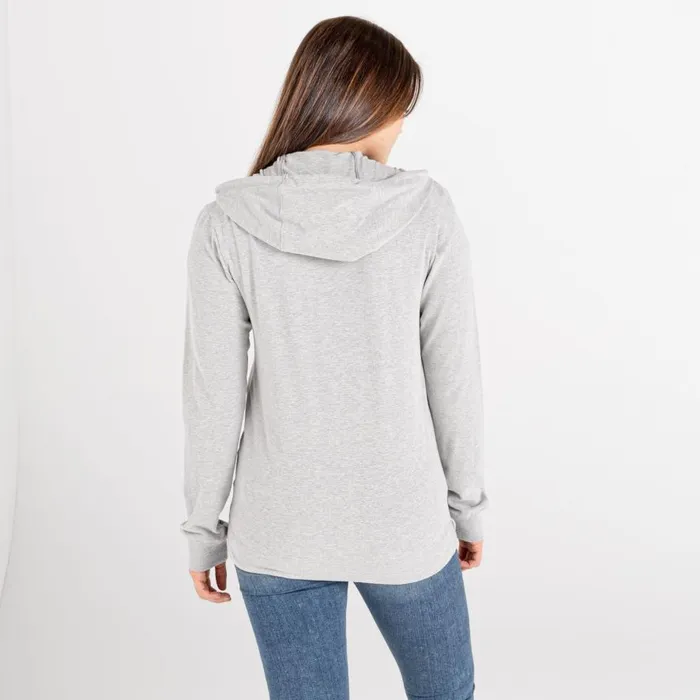 Dare 2b Influence Zip Through Hoodie Ash Grey Marl Women Hoodies and Sweatshirts