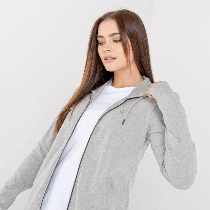 Dare 2b Influence Zip Through Hoodie Ash Grey Marl Women Hoodies and Sweatshirts