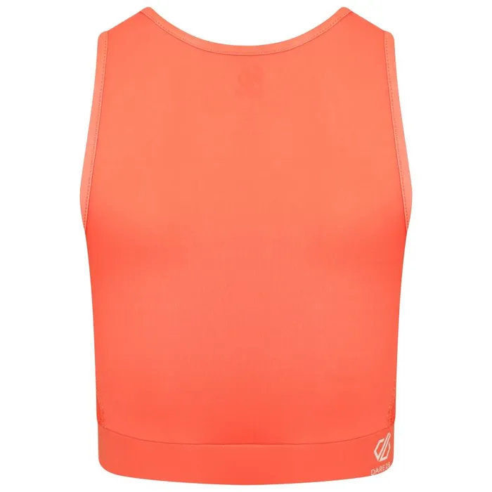 Dare 2b Move High Neck Sports Bra Neon Peach Women Gym Tops