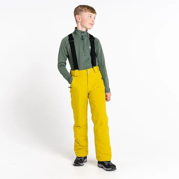 Dare 2b Outmove II Recycled Ski Pants Moss Yellow Kids Ski Trousers and Salopettes