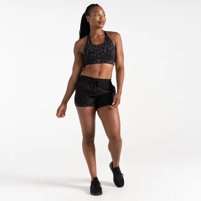 Dare 2b Sprint Up 2in1 Shorts Black Dash Animal Print Women Shorts