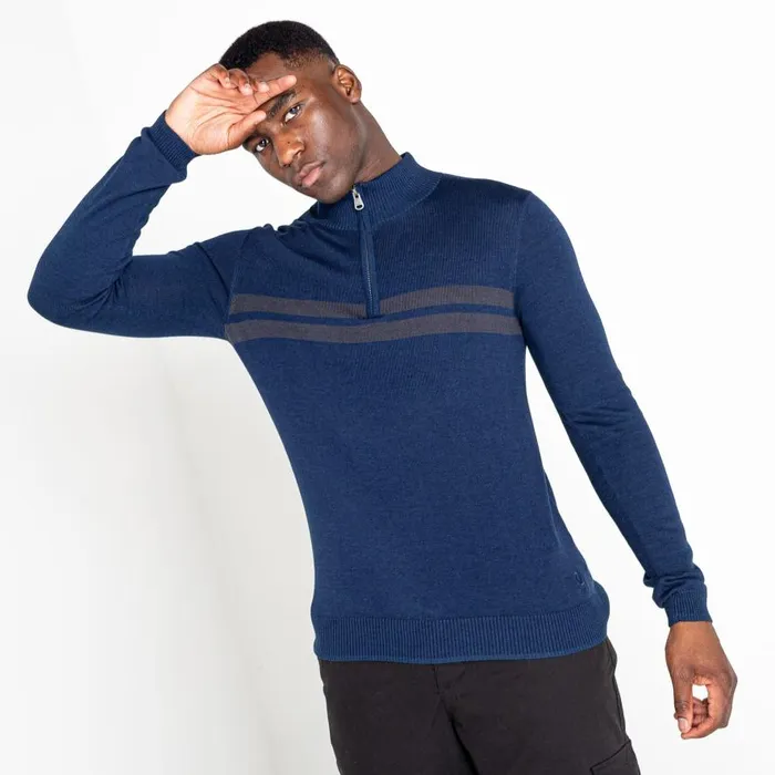 Dare 2b Unite Us Half Zip Knit Sweater Nightfall Navy Men Fleece