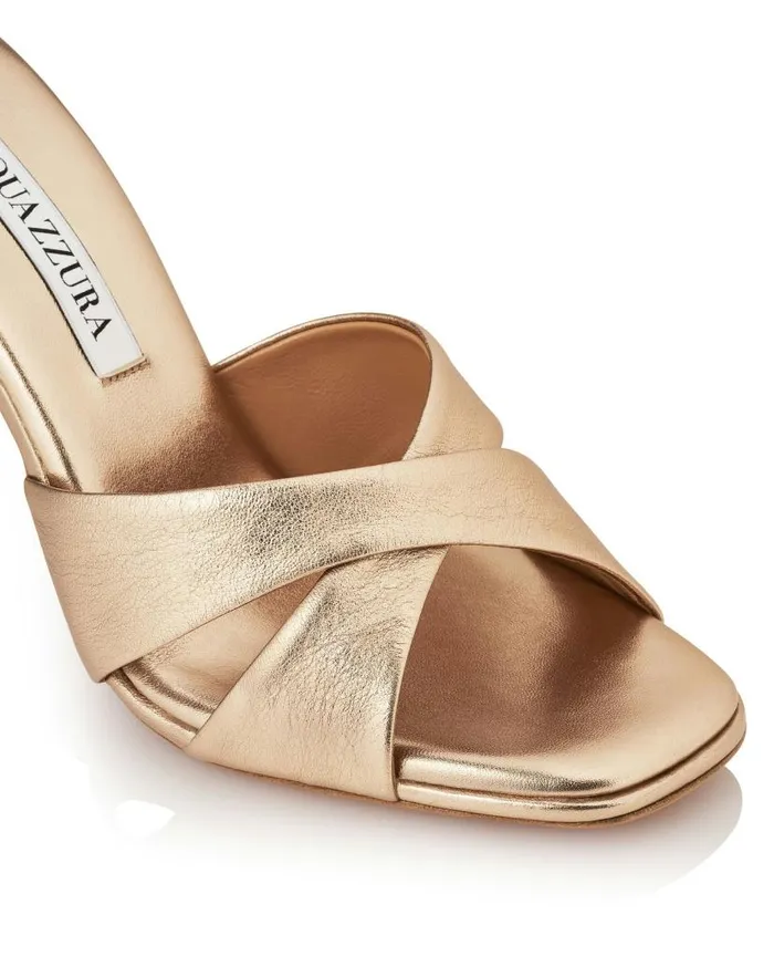 Darling Mule 95 Gold Women Aquazzura Slides and Mules