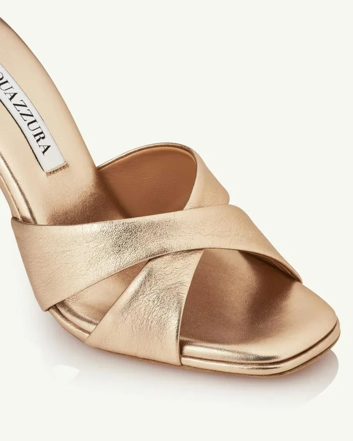 Darling Mule 95 Gold Women Aquazzura Slides and Mules