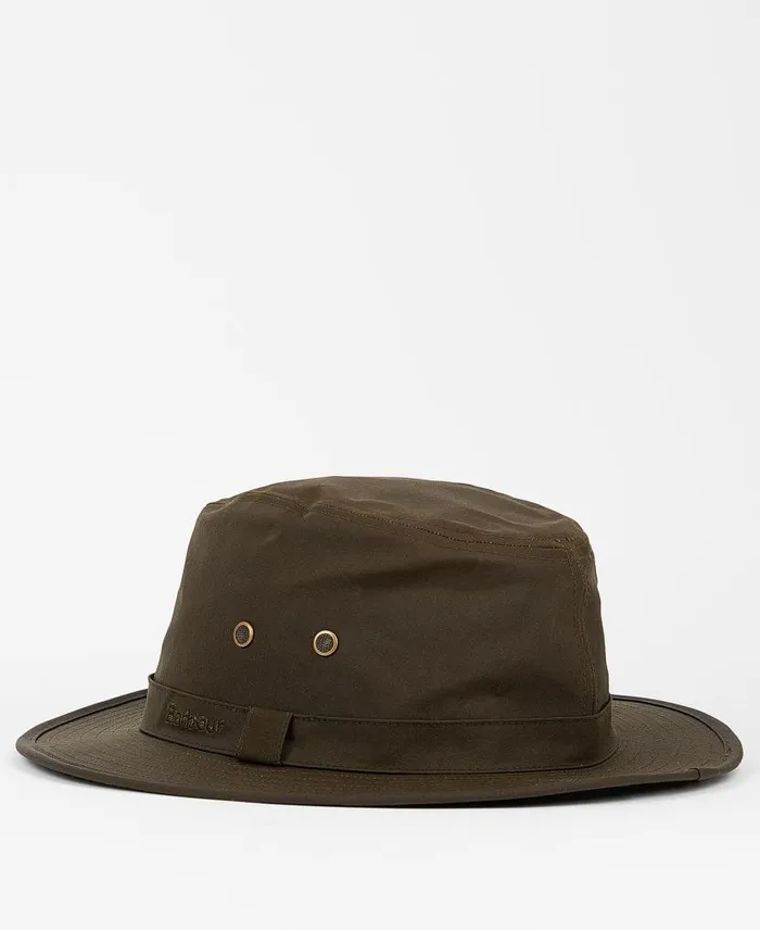 Dawson Wax Safari Hat Sand Men Barbour Hats