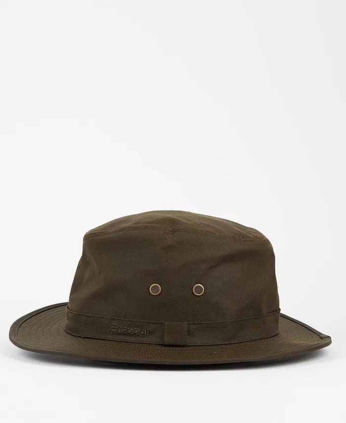 Dawson Wax Safari Hat Sand Men Barbour Hats