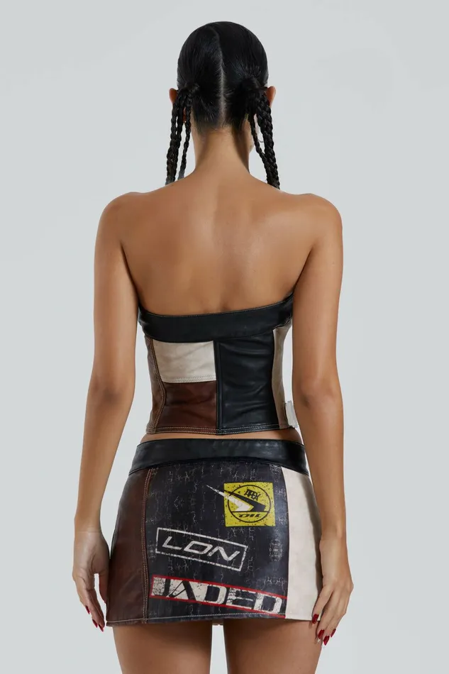 Daytona Vegan Leather Corset Top Multi Women Jaded London Corsets Daytona Vegan Leather Corset Top Multi Women Jaded London Corsets