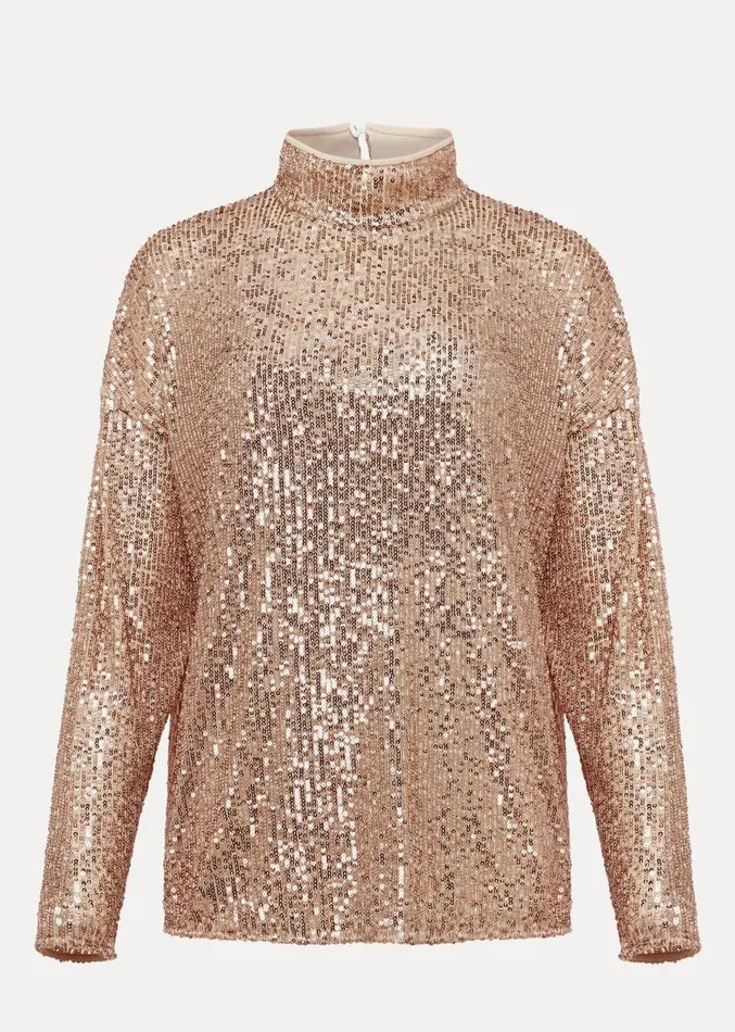 Dhara Sequin Blouse Oyster Women Phase Eight Shirts and Blouses