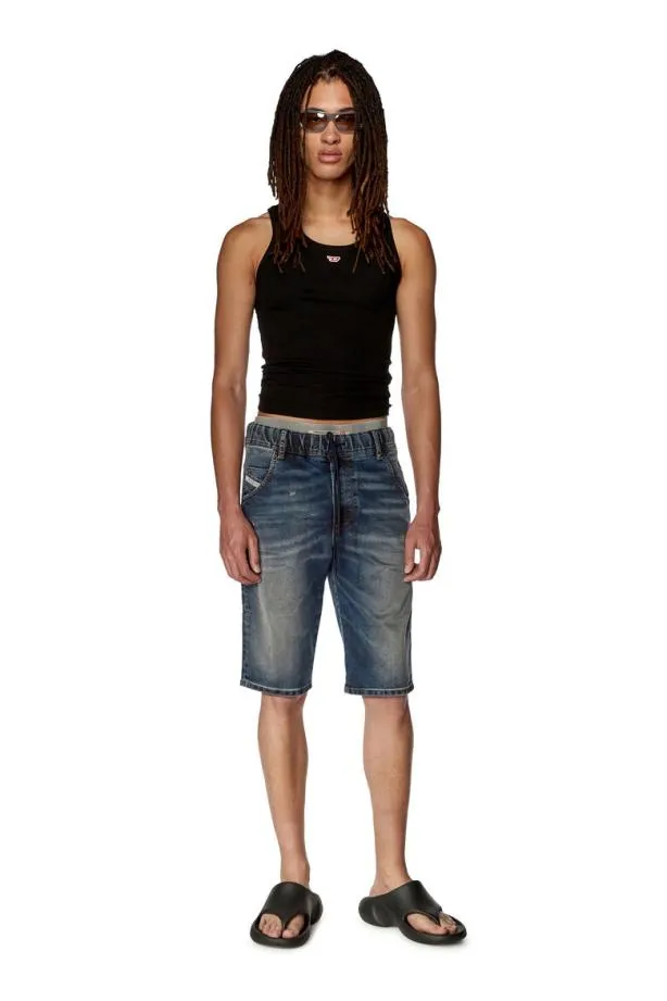Diesel Dkrooshort Joggjeans Dark Blue Men Pants and Shorts