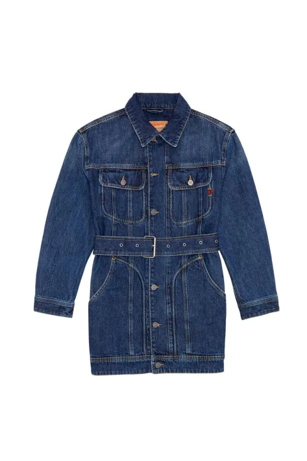 Diesel Deflaminia Trucker Coat Dark Blue Women Jackets