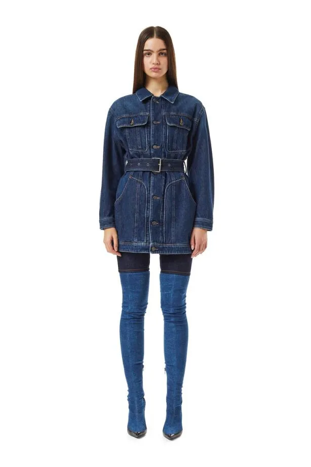 Diesel Deflaminia Trucker Coat Dark Blue Women Jackets