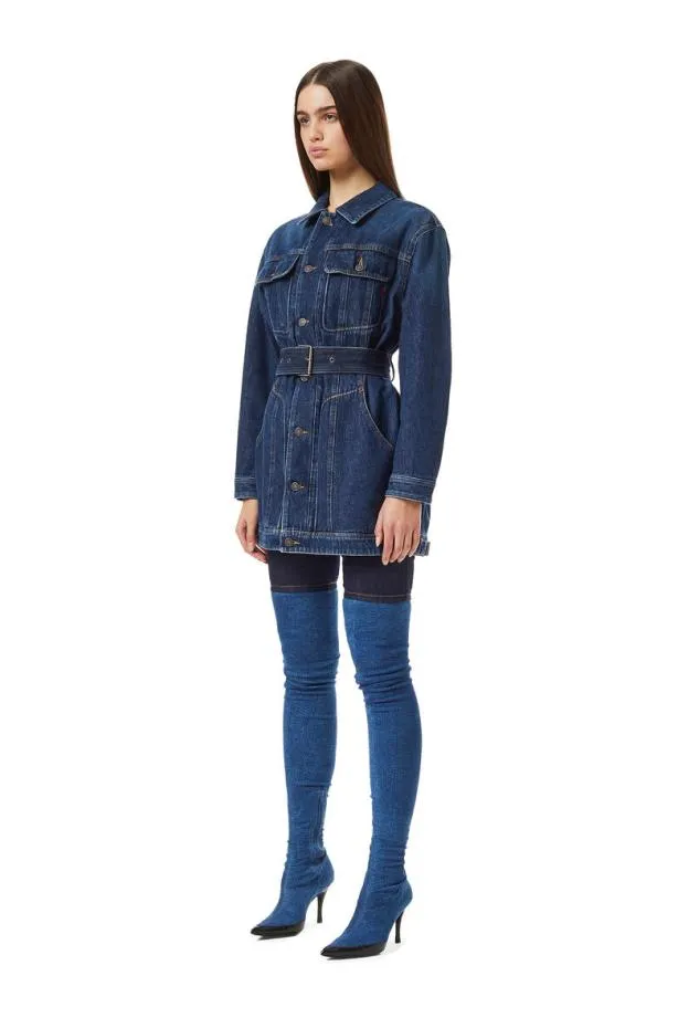 Diesel Deflaminia Trucker Coat Dark Blue Women Jackets