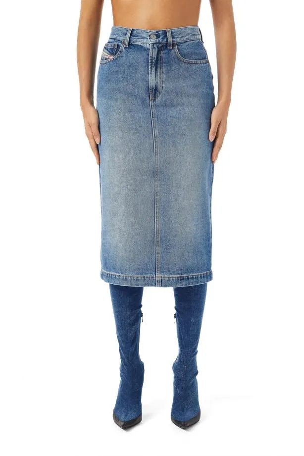 Diesel Deronny Pencil Skirt Medium Blue Women Skirts